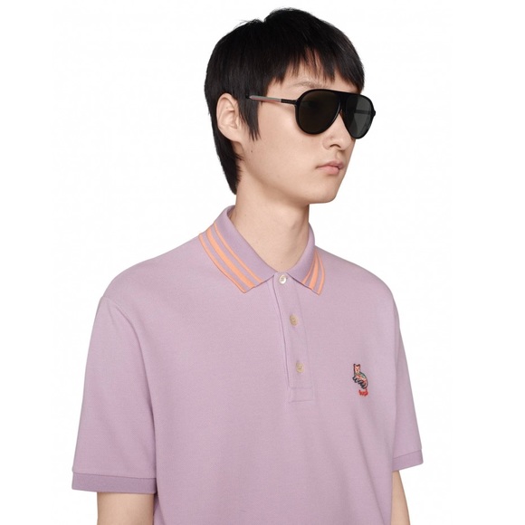 💯 - New - GUCCI GG0829SA 002 aviator sunglass black and ruthenium frame with… - Picture 6 of 16
